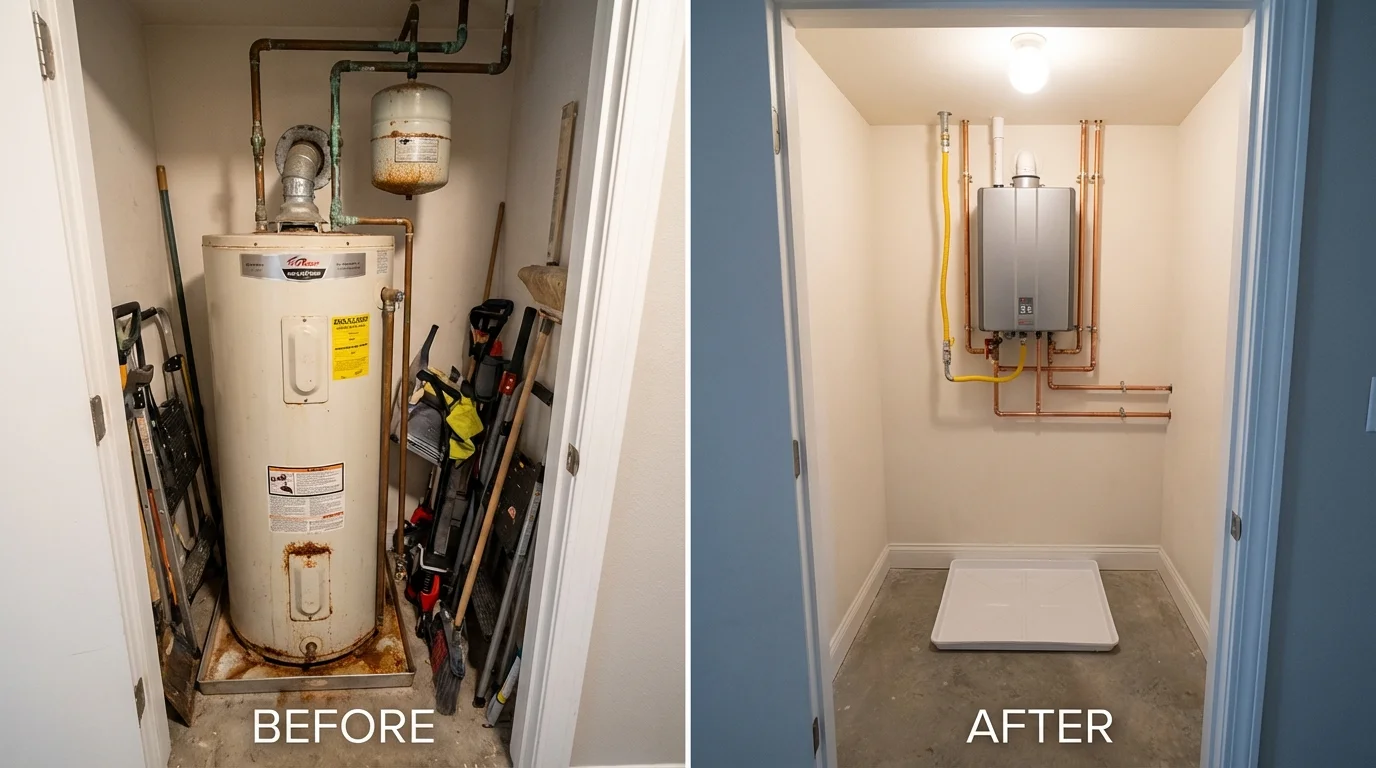 Tank water heater versus wall-mounted tankless unit comparison for Decatur, TN homeowners